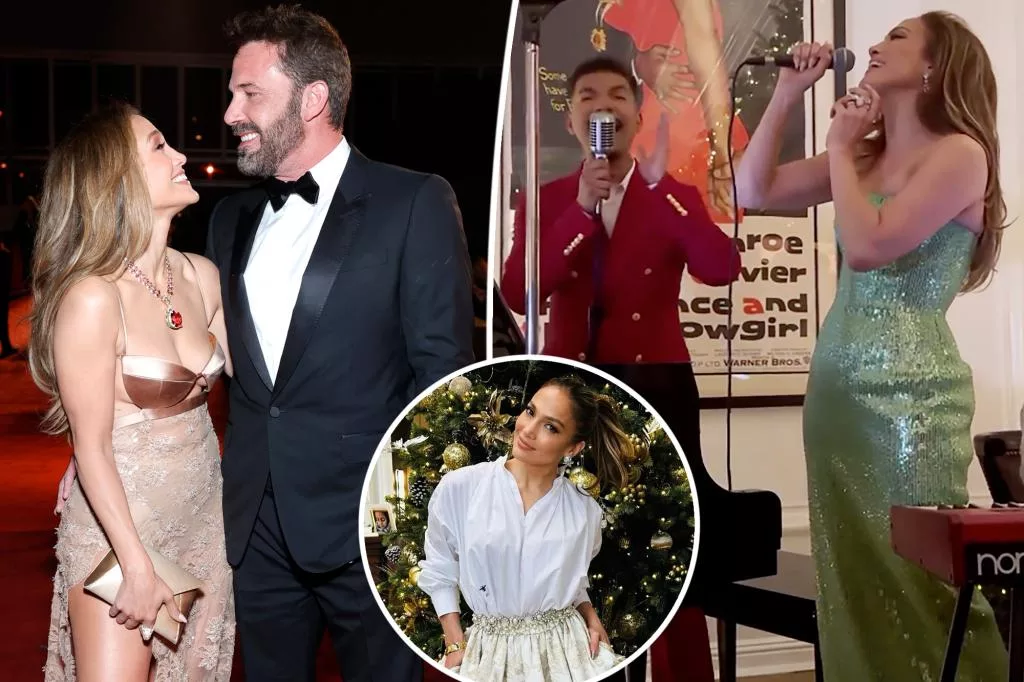 J.Lo Shines in Green Gown at Star-Studded Christmas Bash with Ben Affleck