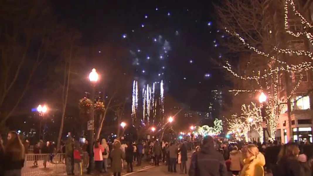 Preparations for First Night Festivities on City Hall Plaza