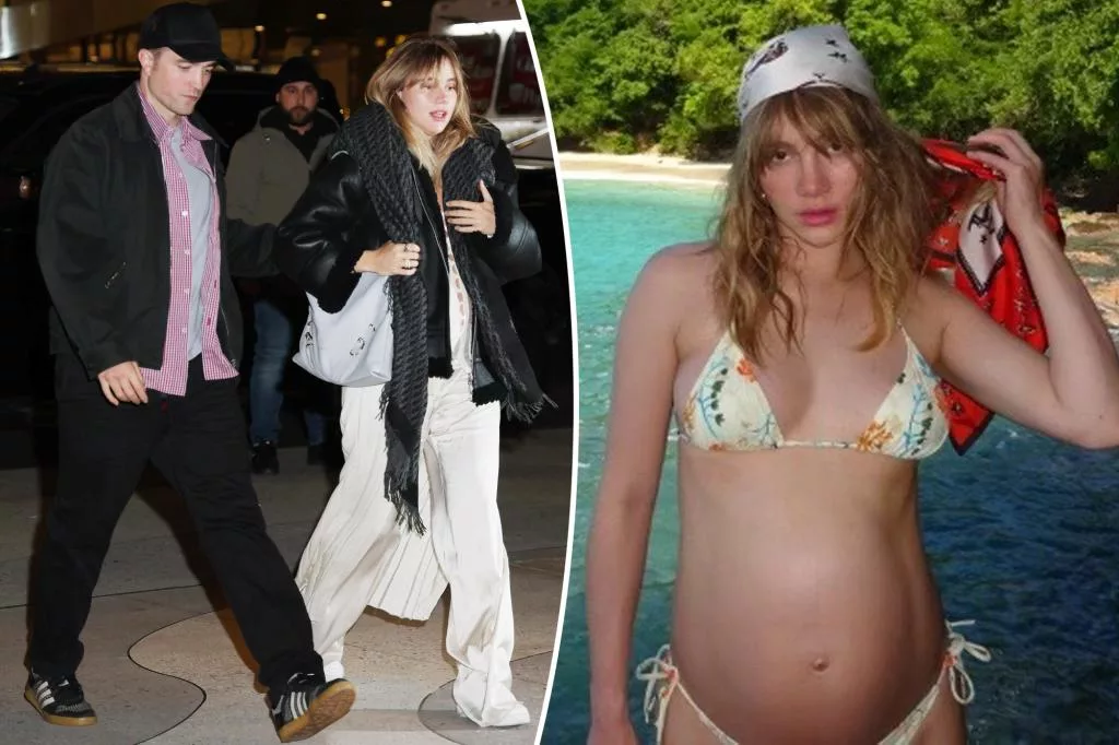 Suki Waterhouse flaunts baby bump in bikini amidst Robert Pattinson engagement rumors