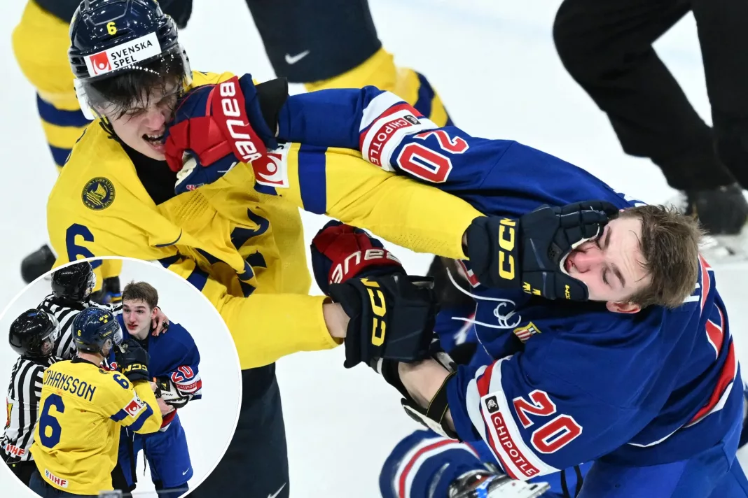 Lane Hutson defeats Swedish opponent in US gold-medal World Juniors