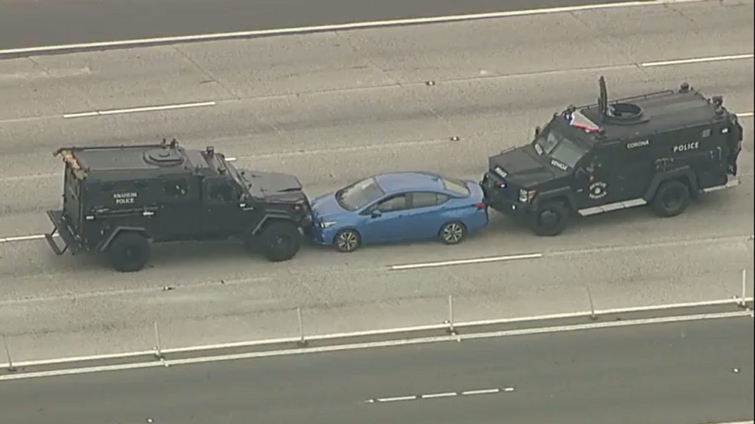 Tense Standoff on 91 Freeway in Anaheim Ends with Suspect's Apparent Self-Inflicted Gunshot Wound