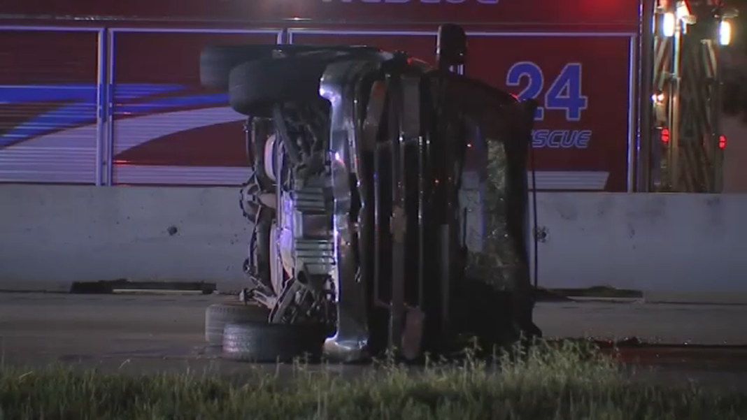 Man and Two Passengers Injured in High-Speed Chase and Rollover Crash in Harris County