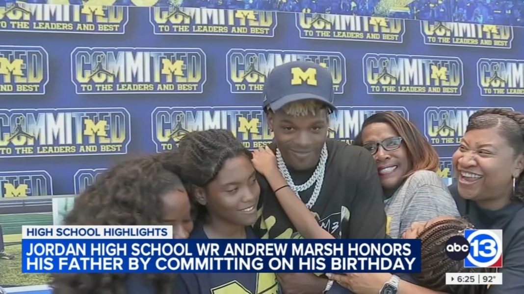 Texas Wide Receiver Andrew Marsh Commits to University of Michigan: Honoring His Father's Legacy and Pursuing Big Dreams